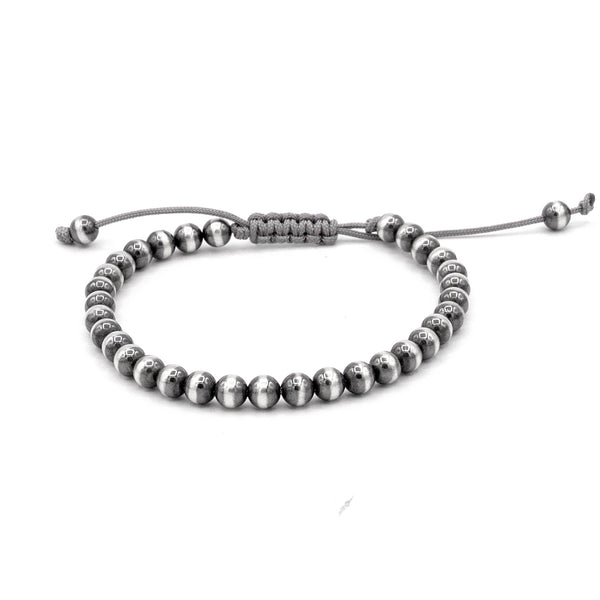 Bracelet Diné Héritage - Macramé Perles Navajo Argent Sterling
