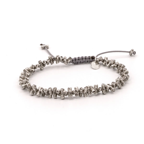 Bracelet Héritage Karen - Macramé Argent  Floral Masterpiece