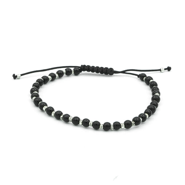 Noir Floral – onyx fin & argent gravé à la main