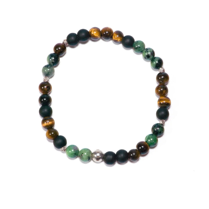 Classic combo ruby & tiger eye & matte onyx and sterling silver KERNILION